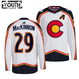 Colorado Avalanche tröja Nathan Mackinnon 29 Adidas 2022-23 Vit Reverse Retro 2.0 Authentic - NHL Tröjor Barn